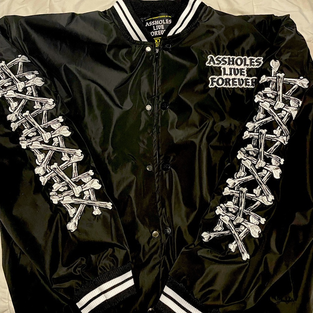 Assholes Live Forever Black Crossbones Puffer XXL